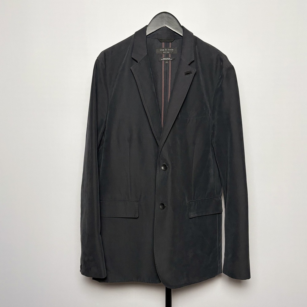 Rag & Bone Men's Black Blazer Size 42 Twill Two Button Sport Coat Made in USA